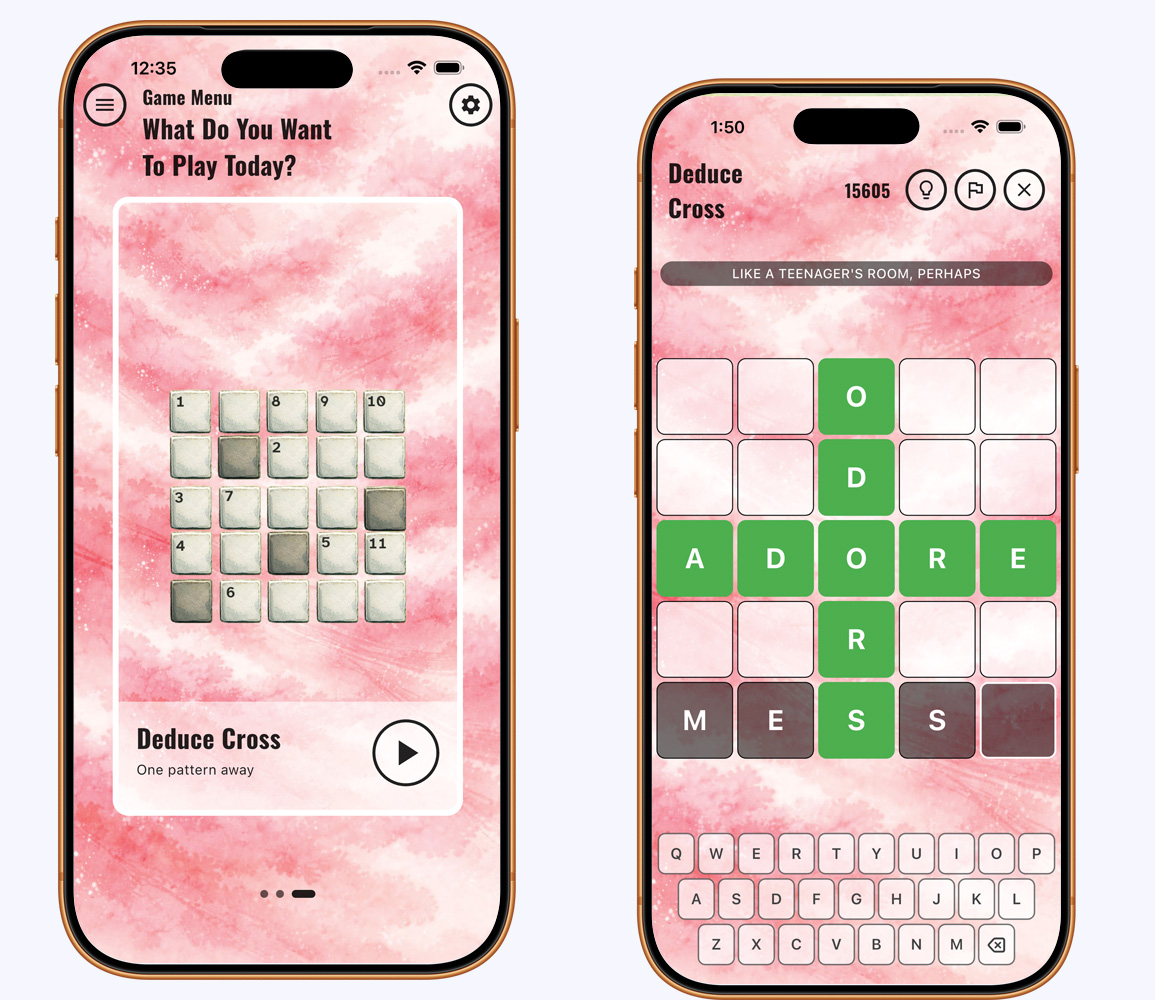 Deduce Cross crossword word guessing puzzle game