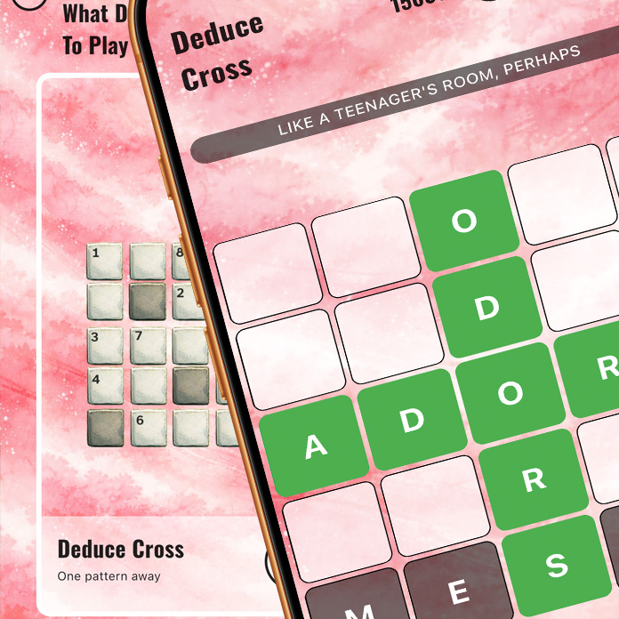 Deduce gameplay showing word length selection and Hard Mode toggle