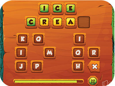 Clue Forest guess screen showing correct and incorrect letter feedback