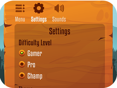 Clue Forest difficulty levels — Gamer, Pro, and Champ